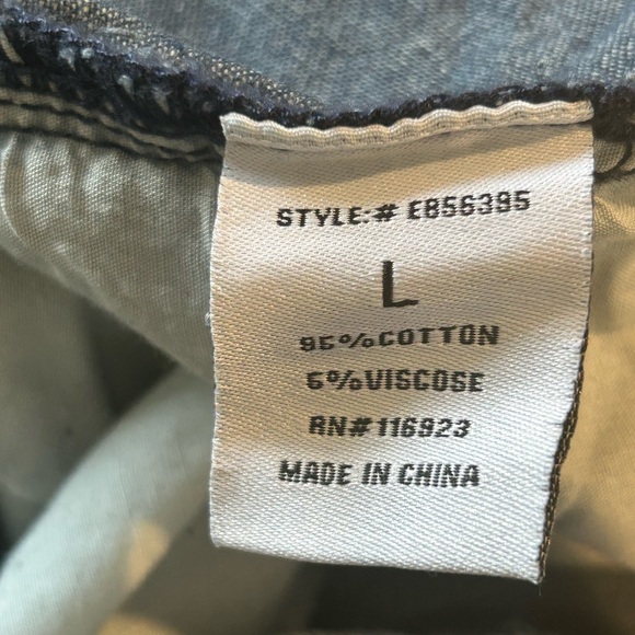 Easel Boho Blue Denim Bib Overalls with Floral Patches - Picture 10 of 12